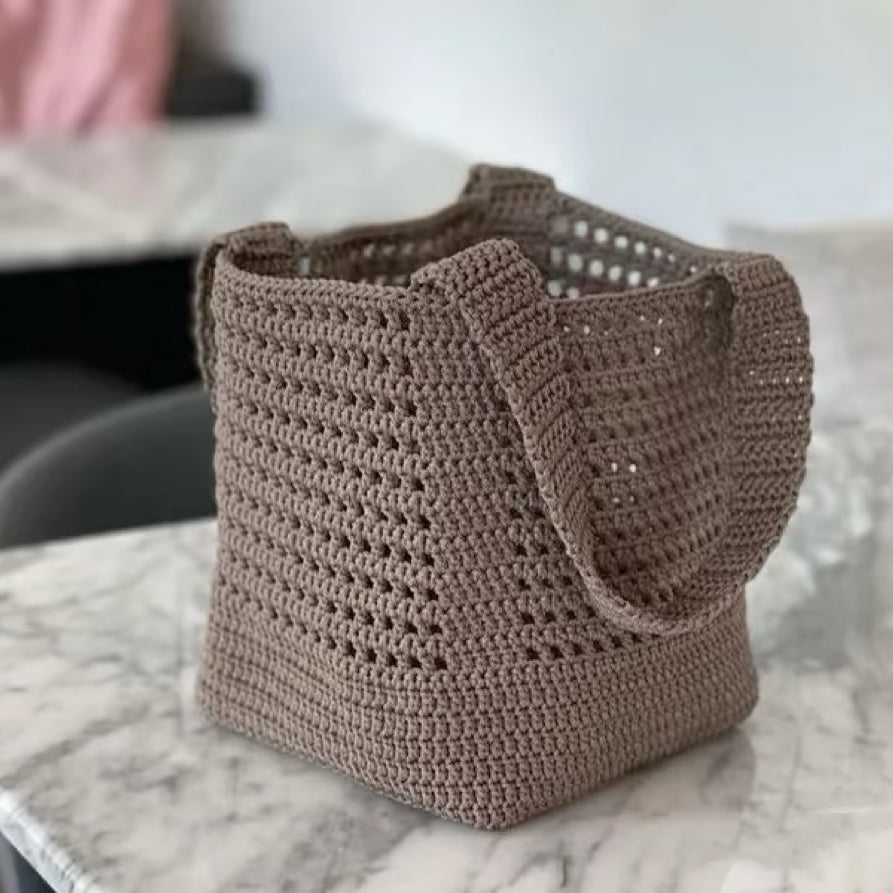 Embroidered crocheted bag