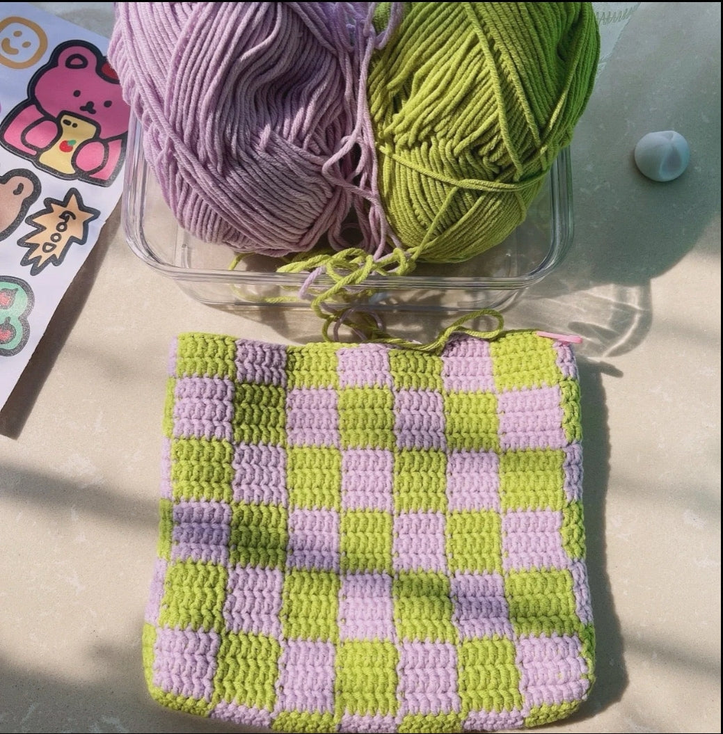 Green and purple new color plaid hobo