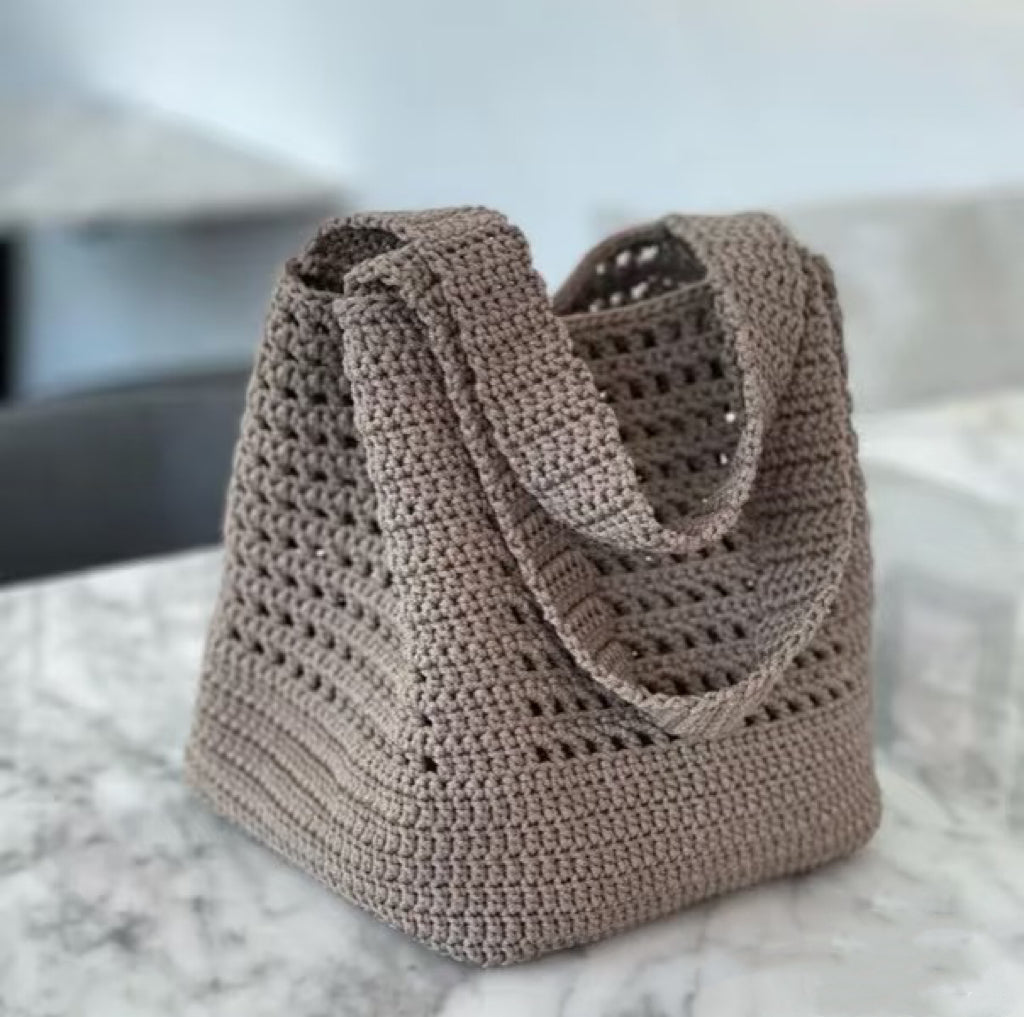 Embroidered crocheted bag