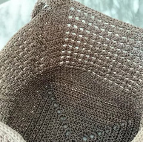 Embroidered crocheted bag